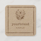 Rustieke Bloemen Boetiek Stationery Bloemist Vierkante Visitekaartje (Voorkant)