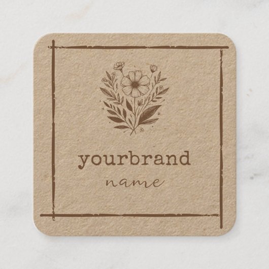 Rustieke Bloemen Boetiek Stationery Bloemist Vierkante Visitekaartje (Voorkant)