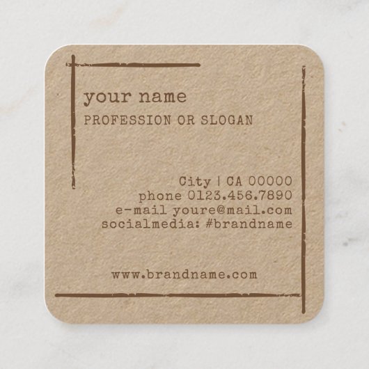 Rustieke Bloemen Boetiek Stationery Bloemist Vierkante Visitekaartje (Achterkant)