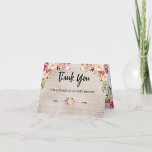  rustieke Bloemen Boho Baby shower Kaart