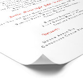 Rustieke bloemen | Boho Botanische bruiloft Menu Poster (Hoek)