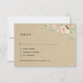 Rustieke Bloemen Boho Bruiloft RSVP (Voorkant)