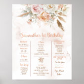 Rustieke Bloemen Boho Onederful Verjaardag Mijlpaa Poster (Voorkant)