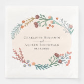 Rustieke Bloemen Boho Wildflower krans bruiloft Servet (Voorkant)