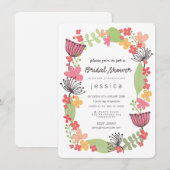 Rustieke Bloemen Border Vrijgezellenfeest Party Kaart (Voorkant / Achterkant)