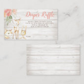Rustieke Bloemen Bos Dieren Meisje Luier Raffle Informatiekaartje (Voorkant / Achterkant)