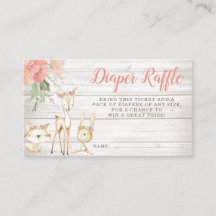 Rustieke Bloemen Bos Dieren Meisje Luier Raffle