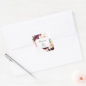 Rustieke Bloemen Botanische Bruiloft Envelope Seal Vierkante Sticker (Envelop)
