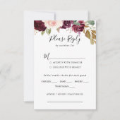 Rustieke Bloemen Botanische Bruiloft Menu Keuze RS (Voorkant)