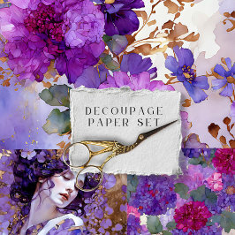  rustieke bloemen botanische decoupage inpakpapier vel