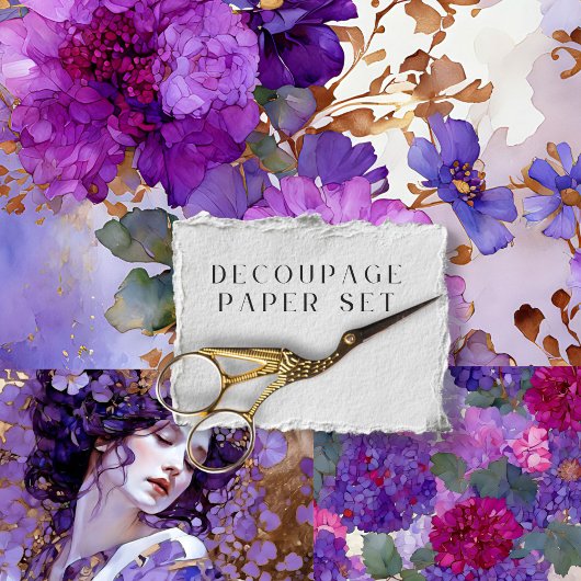  rustieke bloemen botanische decoupage inpakpapier vel