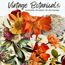  rustieke bloemen botanische decoupage inpakpapier vel