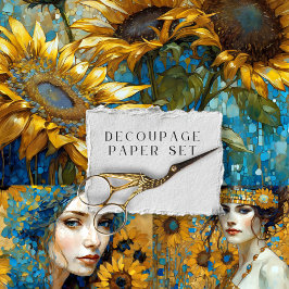  rustieke bloemen botanische decoupage inpakpapier vel