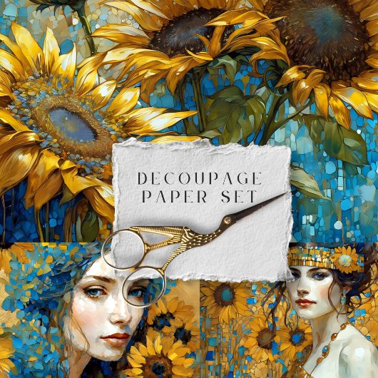  rustieke bloemen botanische decoupage inpakpapier vel