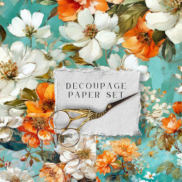  rustieke bloemen botanische decoupage inpakpapier vel