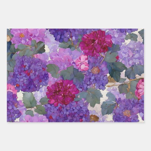 rustieke bloemen botanische decoupage inpakpapier vel (Voorkant 3)