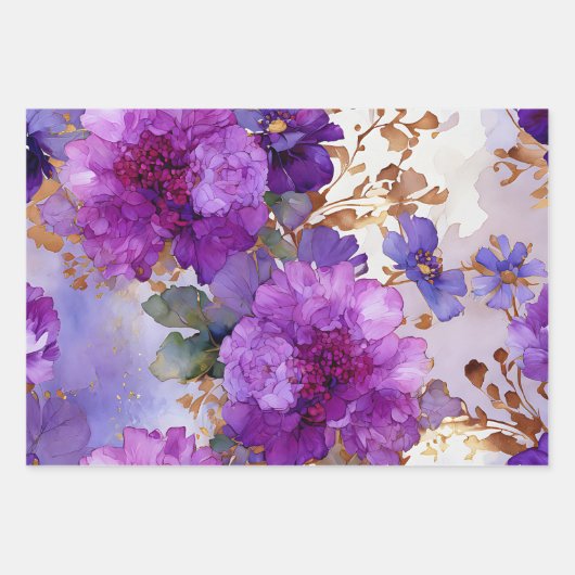  rustieke bloemen botanische decoupage inpakpapier vel (Voorkant)