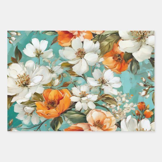  rustieke bloemen botanische decoupage inpakpapier vel (Voorkant)