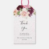 Rustieke Bloemen Botanische Foliage Bruiloft Dank Cadeaulabel (Voorkant)