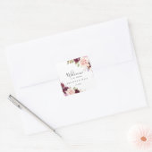 Rustieke Bloemen Botanische Foliage Bruiloft Welko Vierkante Sticker (Envelop)