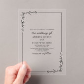  rustieke bloemen botanische grens bruiloft acryl uitnodigingen (Insitu (Draagbaar))