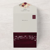 Rustieke Bloemen Bourgondië Fall Wedding All In One Uitnodiging (Buitenkant)