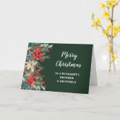 Rustieke Bloemen Broer & Familie Vrolijk Kerstfees Kaart (Gele Bloem)