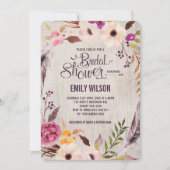 Rustieke Bloemen Bruids Douche Uitnodiging Boho Pa (Voorkant)
