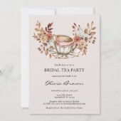 Rustieke Bloemen Bruids Tea Party Kaart (Voorkant)