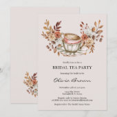 Rustieke Bloemen Bruids Tea Party Kaart (Voorkant / Achterkant)
