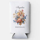 Rustieke  Bloemen Bruidsmeisje Voorstel Gift Seltzer Blikjeskoeler (Voorkant)