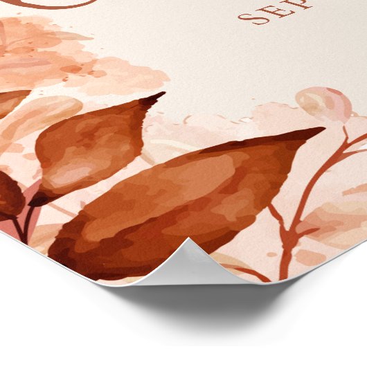 Rustieke Bloemen Bruidsmeisjes Lunch Welkom Bord Poster (Hoek)