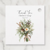 Rustieke bloemen bruiloft boeket bruiloft gunsten bedankjes labels (Achterkant)