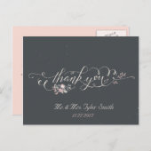 Rustieke Bloemen bruiloft Dank u Briefkaart (Voorkant / Achterkant)