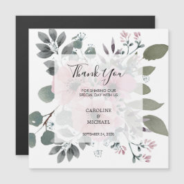 Rustieke bloemen Bruiloft dank u magnetische kaart