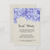  rustieke bloemen bruiloft gastendetails informatiekaartje (Voorkant / Achterkant)