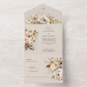 Rustieke Bloemen Bruiloft Herfst Landbloemen All In One Uitnodiging (Binnen)