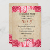 Rustieke Bloemen Bruiloft Kaart Invitation (Voorkant / Achterkant)