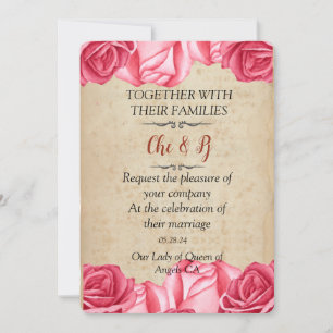 Rustieke Bloemen Bruiloft Kaart Invitation