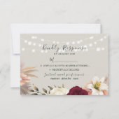 Rustieke bloemen bruiloft RSVP kaart lichten (Voorkant)