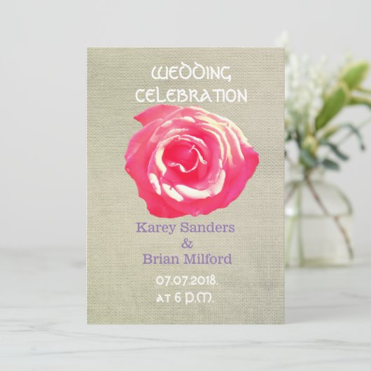 Rustieke bloemen bruiloft uitnodigingen (Staand voorkant)