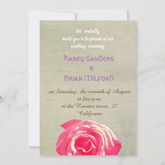 Rustieke bloemen bruiloft uitnodigingen (Achterkant)