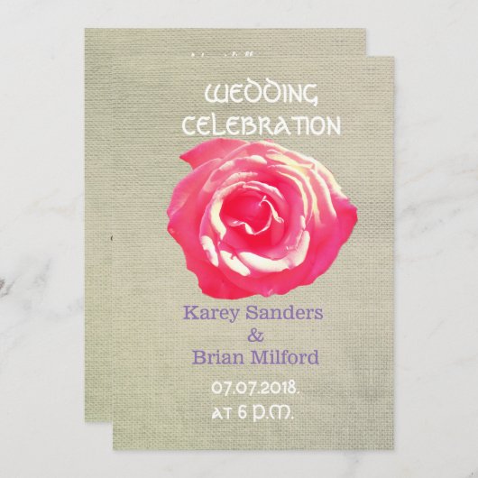 Rustieke bloemen bruiloft uitnodigingen (Voorkant / Achterkant)