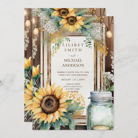 Rustieke Bloemen Bruiloft Verjaardag Douche Pensio Kaart (Voorkant / Achterkant)