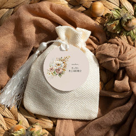 Rustieke Bloemen Bruin Blush Neutraal Bruiloft Bedankjes Labels