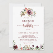 Rustieke Bloemen Brunch en Bubbly Vrijgezellenfees Kaart (Voorkant)