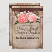 Rustieke Bloemen Burlap en Hout Fall Wedding Kaart (Voorkant / Achterkant)