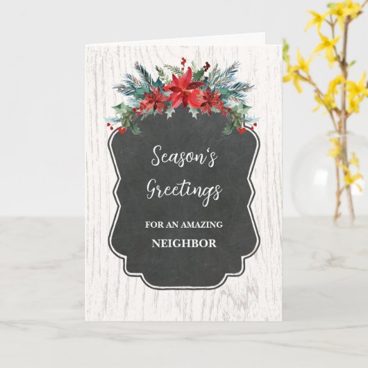 Rustieke Bloemen Buurman Kerstvakantie Kaart (Gele Bloem)