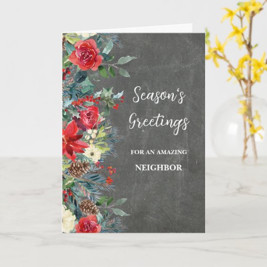 Rustieke Bloemen Buurman Kerstvakantie Kaart (Gele Bloem)