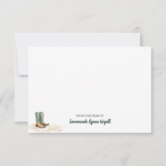 Rustieke Bloemen Cactus Country Cowgirl Verjaardag Bedankkaart (Achterkant)